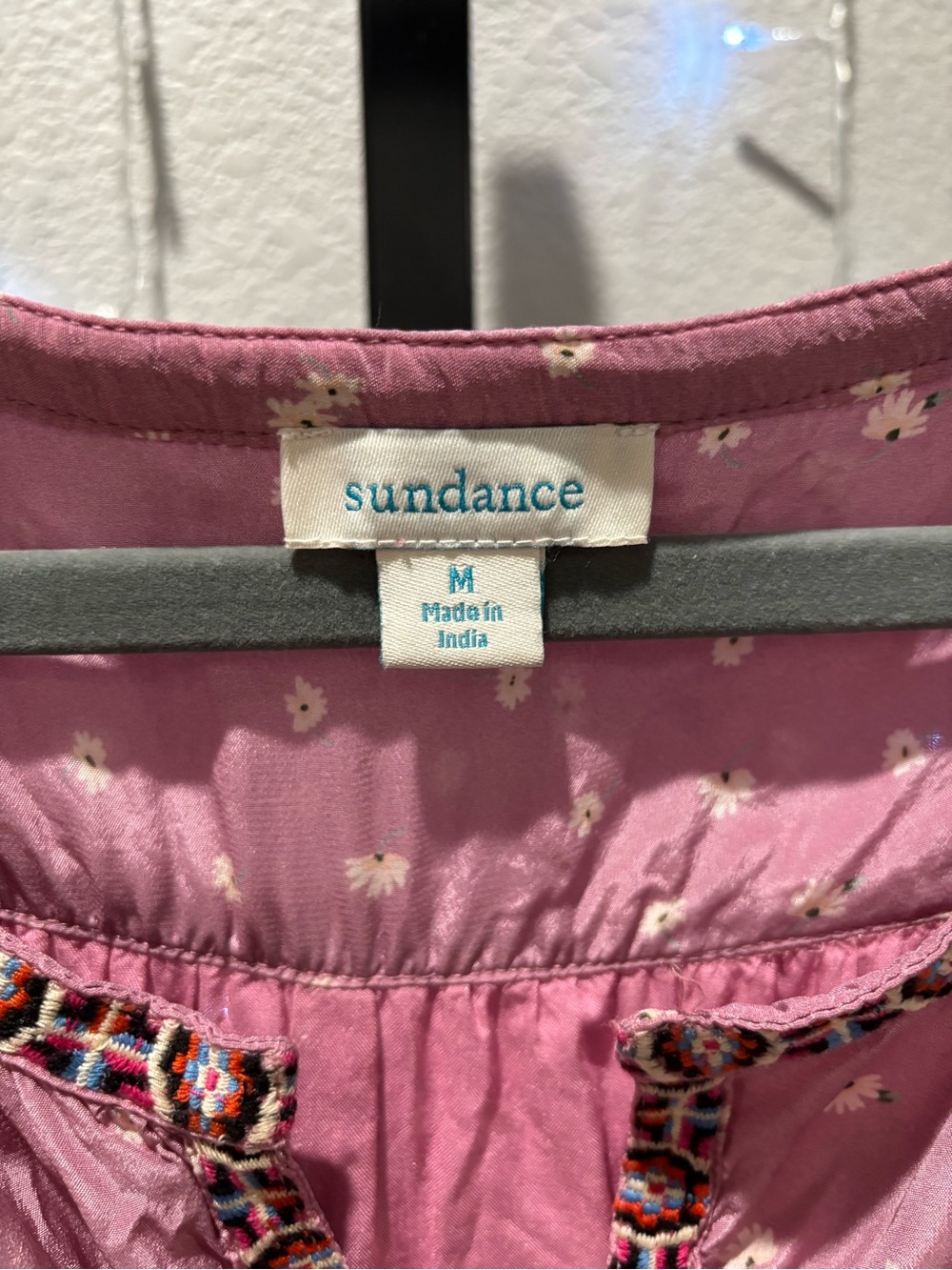 Sundance Mauve Floral-Print Boho Tunic with Multicolor Sleeves - Picture 6 of 10